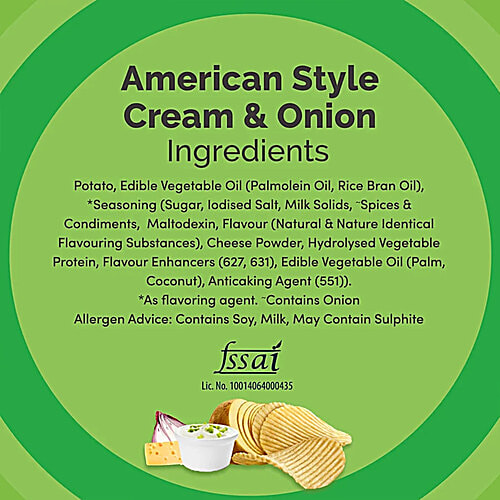 Lays Potato Chips - American Style Cream & Onion Flavour, 2x221 g Multipack 