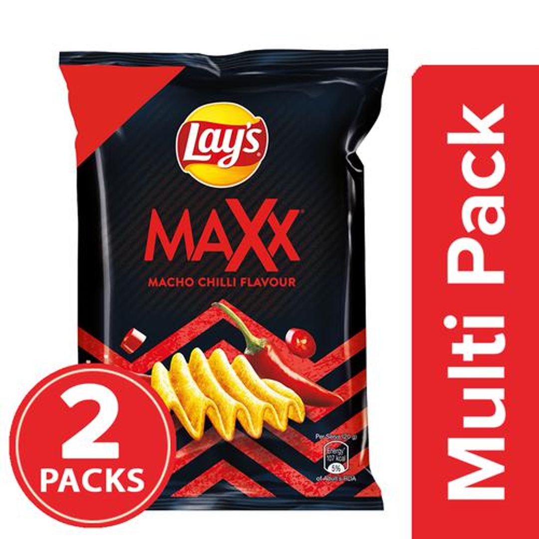Lays Maxx Macho Chilli, 2 x 56  g Multipack