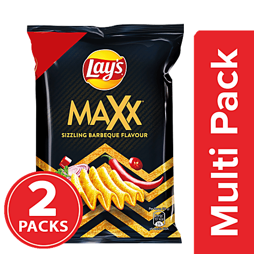 Lay's Maxx Sizzling Barbeque, 2 x 56 g Multipack