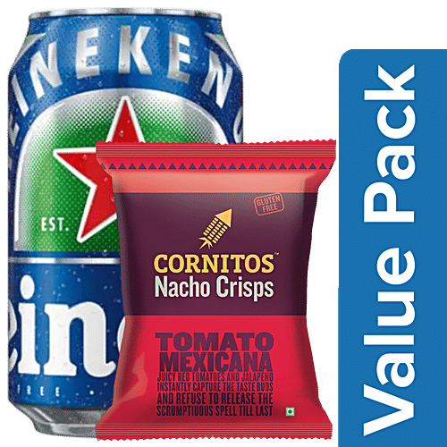 Cornitos Nacho Crisps Tomato Mexicana 150 g + Heineken0.0 Non Alcoholic Beer 330 ml, Combo 2 Items 