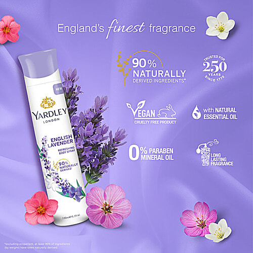Yardley London English Lavender Deodorant For Women, 2x150 ml (Multipack) 