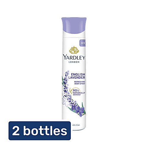 Yardley London English Lavender Deodorant For Women, 2x150 ml (Multipack) 