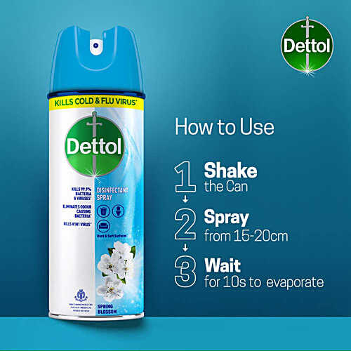 Dettol Disinfectant Spray Sanitizer For Germ-Protection - Spring Blossom, 2x225 ml Multipack 