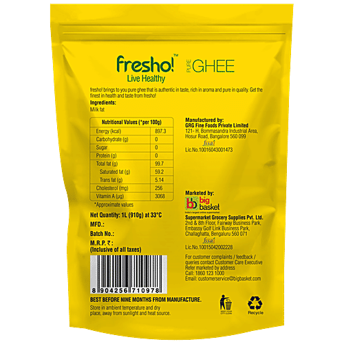 Fresho Pure Cow Desi Ghee, 2x1 L Multipack 