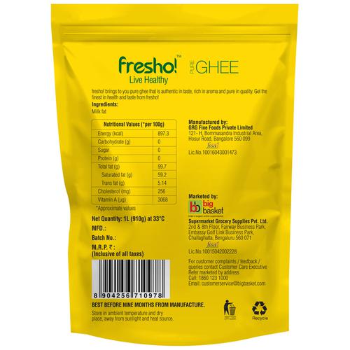 Fresho Pure Ghee, 2x1 L Multipack 
