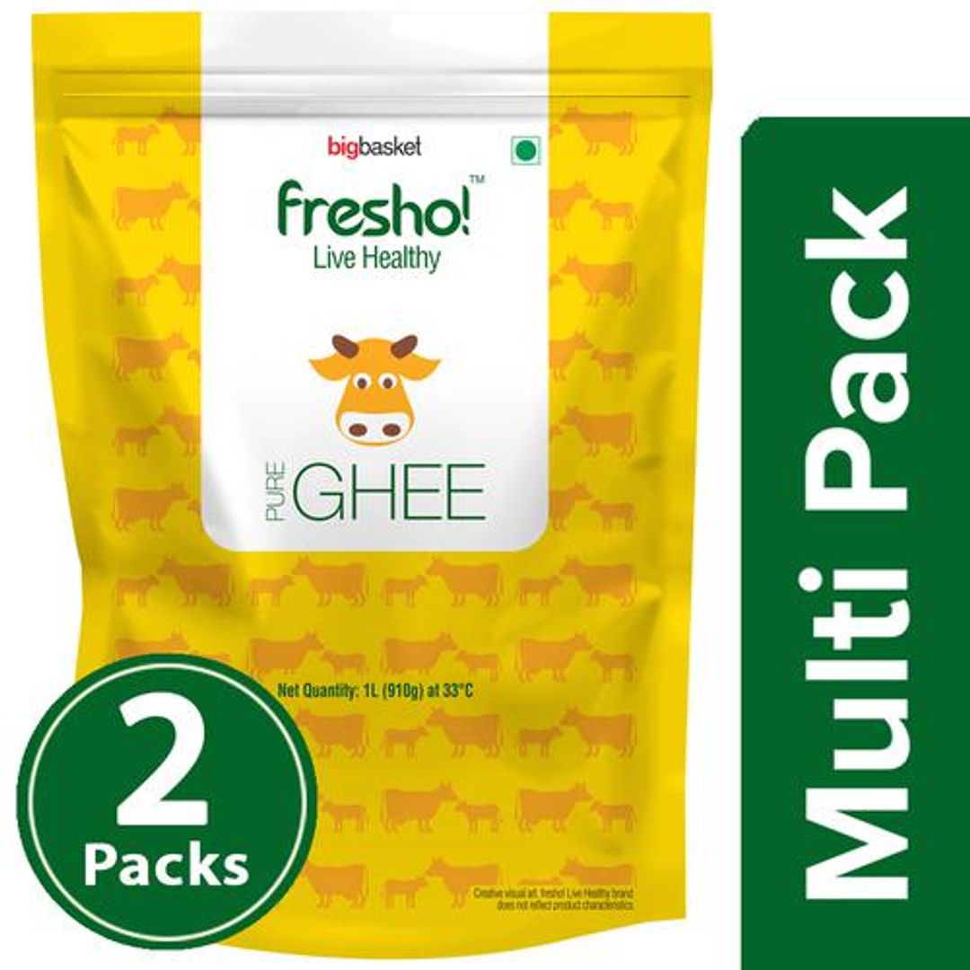 Fresho Pure Ghee, 2x1 L Multipack