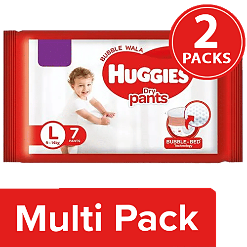 Huggies Dry Pants Diapers - Large Size, 2x7's pack (Multipack) 