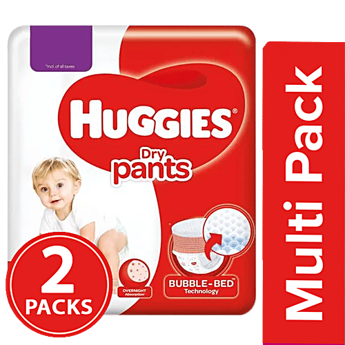 Huggies Dry Pants Diapers - Medium Size, 2x28's pack (Multipack) 