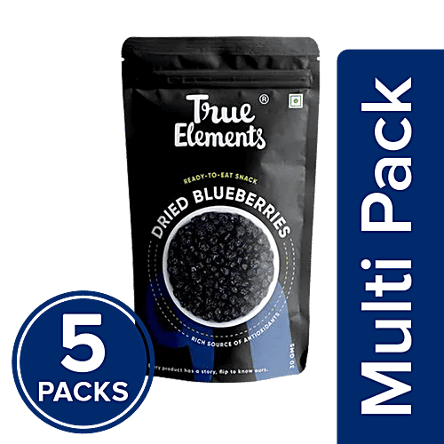 True Elements Dried Blueberries, 5x30 g Multipack 