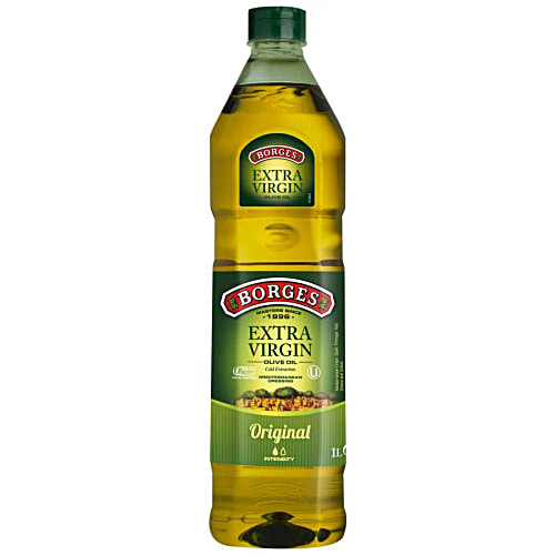 BORGES Extra Virgin Olive Oil 1L Pet Bottle + Durum Wheat Pasta Penne Rigate 500g Pouch, Combo 2 Items 