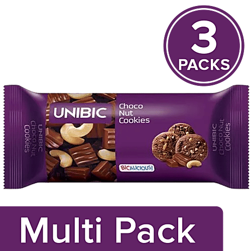 Unibic Choco Nut Cookies, 3x75 g Multipack 