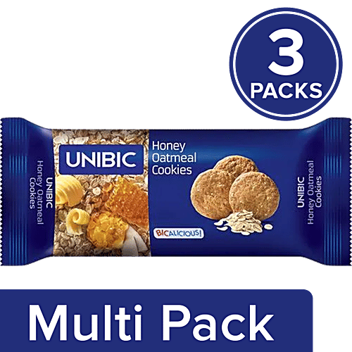 Unibic Cookies - Honey Oatmeal, 3x75 g Multipack 