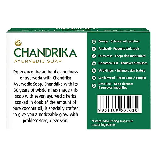 Chandrika  Bathing Soap - Ayurvedic, 4x75 g Multipack 