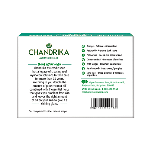 Chandrika  Bathing Soap - Ayurvedic, 6x75 g Multipack 