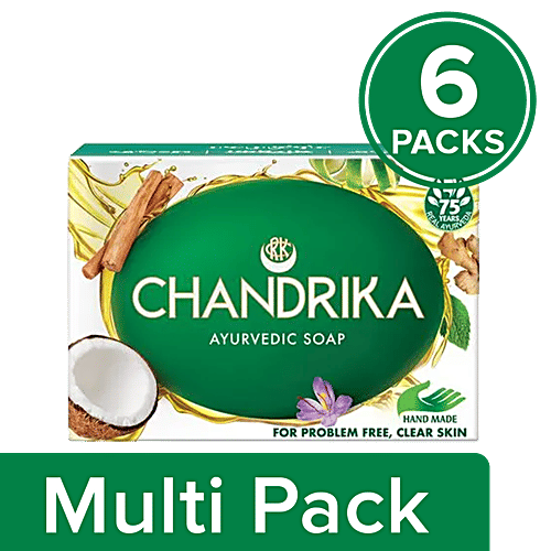 Chandrika  Bathing Soap - Ayurvedic, 6x75 g Multipack 
