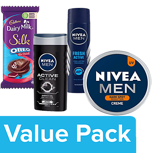 bb Combo Nivea x Cadbury Valentines: Cream, Body Wash, Deodorant, Silk Oreo Red Velvet, Combo 4 Items 