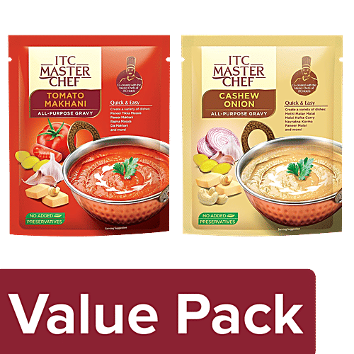 ITC Master Chef Tomato Makhani & Cashew Onion Ready to Eat All Purpose Gravy, 200 g, Combo 2 Items 