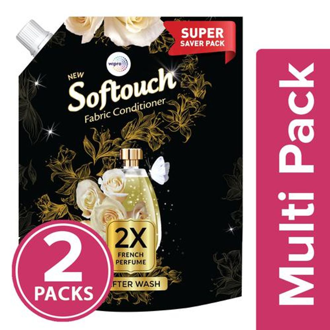 Softouch 2X French Perfume Fabric Conditioner Refill Pack, 2 x 2 L Multipack