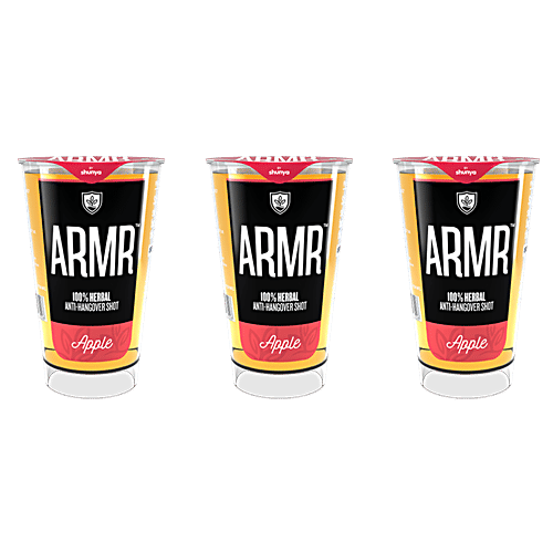 ARMR 100% Anti Hangover Drink - Apple (Pack of 3), 6x180 ml Multipack 