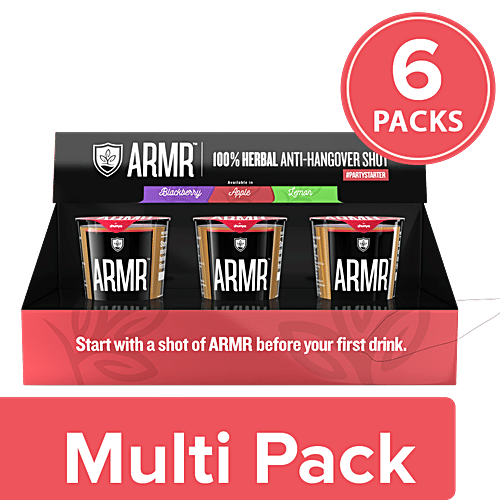ARMR 100% Anti Hangover Drink - Apple (Pack of 3), 6x180 ml Multipack 