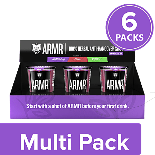 ARMR 100% Anti Hangover Drink - Blackberry (Pack of 3), 6x180 ml Multipack 