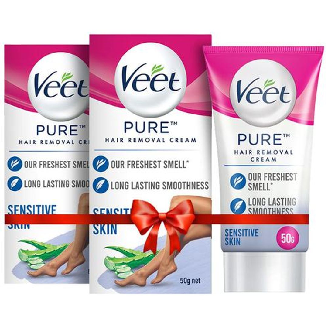 Veet Hair Removal Cream - Sensitive Skin, 2x50 g Multipack