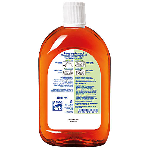 Dettol Antiseptic Liquid 250 ml + Laundry Sanitizer- Fresh Linen 480 ml, Combo 2 Items 