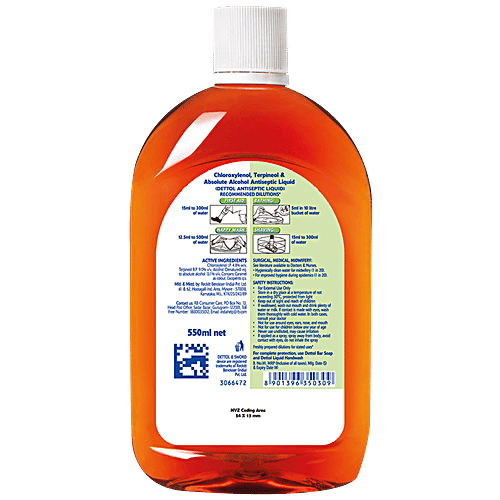 Dettol Antiseptic Liquid 550 ml + Laundry Sanitizer- Spring Blossom 480 ml, Combo 2 Items 