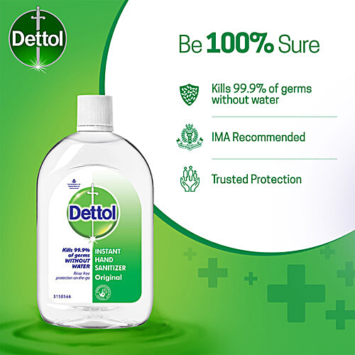 Dettol Original Germ Protection Alcohol Based Hand Sanitizer Refill, 2x500 ml Multipack