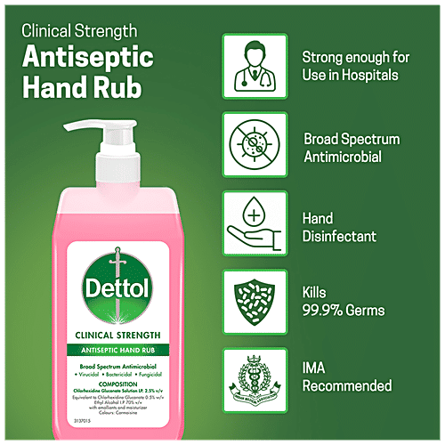 Dettol Clinical Strength Antiseptic Hand Sanitizer, 2x500 ml Multipack 