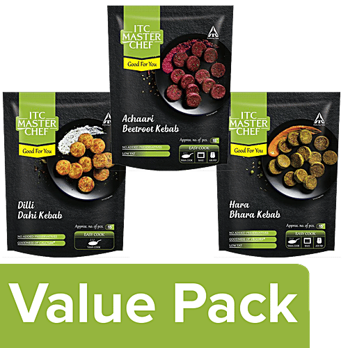 ITC Master Chef Veg Kebab - Beetroot 210 g, Dahi 210 g, Hara Bhara 210 g, Combo 3 Items 