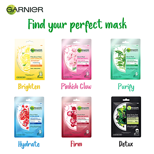 Garnier Skin Naturals - Light Complete, Face Serum Sheet Mask, Yellow, 3x32 g Multipack 