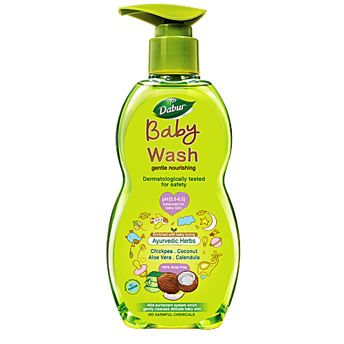 Dabur Baby Wash 500ml + Baby Shampoo 500ml (No Harmful Chemicals & Tear Free Formula), Combo 2 Items 