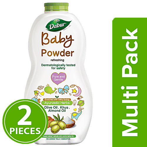 Dabur Baby Powder -  No added Talc & Asbestos, 2x300 g Multipack 