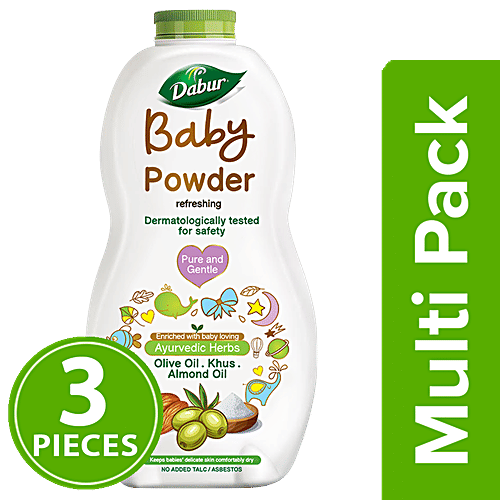 Dabur Baby Powder - No added Talc & Asbestos, 3x150 g Multipack 