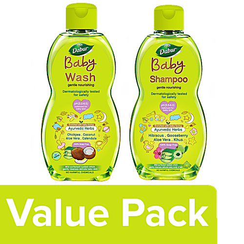 Buy Dabur Baby Wash 200 ml + Baby Shampoo 200 ml(No Harmful Chemicals