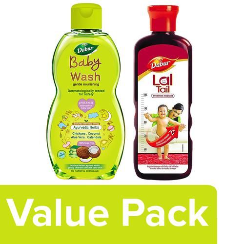 Buy Dabur Baby Wash 200 ml + Ayurvedic Medicine Lal Tail 200 ml Online at  Best Price of Rs  - bigbasket