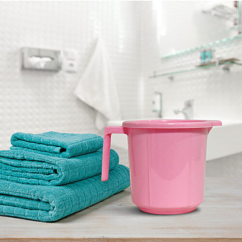 BB Home Popular Plastic Bathing Mug - Pink, 2 x 1 L Multipack 