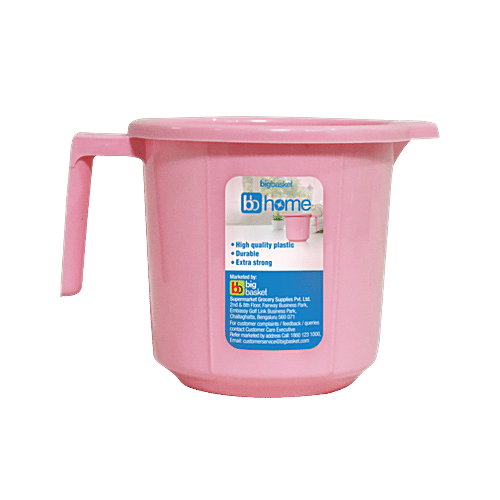 BB Home Popular Plastic Bathing Mug - Pink, 2 x 1.5 L Multipack 