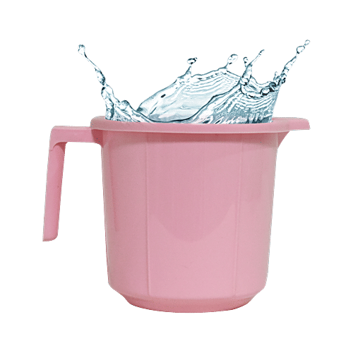 BB Home Popular Plastic Bathing Mug - Pink, 2 x 1.5 L Multipack 