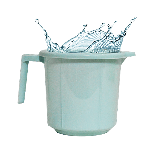 BB Home Popular Plastic Bathing Mug - Blue, 2 x 1.5 L Multipack 