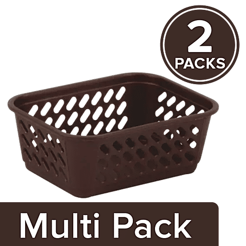 Polyset Plastic Super Tidy Tray No 3 - Brown, Small, 2 x 1 pc Multipack 