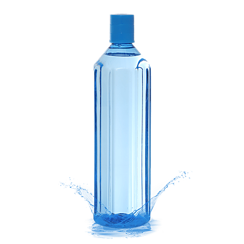 BB Home Octa Plastic Pet Water Bottle - Light Blue, Narrow Mouth, 3 x 1 L Multipack 