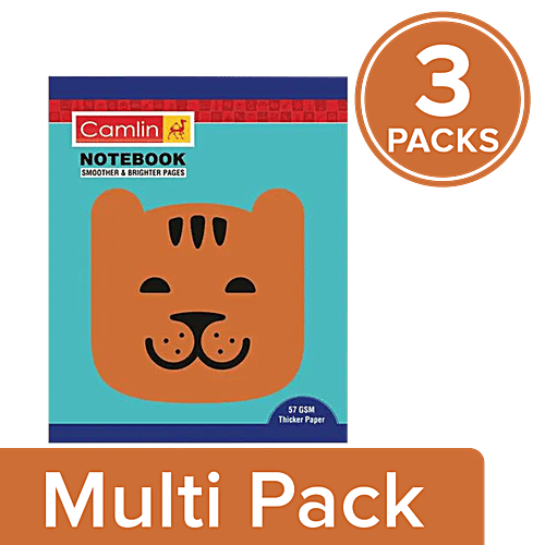 Camlin Small Soft Cover Unruled Design Notebook - 164 Pages, 3 x 1 pc Multipack 