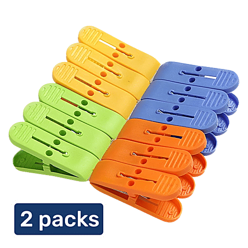 Mr. Boss Lotus Plastic Clip/Cloth clip, 2 x 12 pcs Multipack 