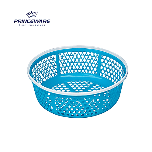 Princeware Two Tone Plastic Bowl/Fruits & Vegetable Basket - No.1, Blue, 2x2.440 L (Multipack) 
