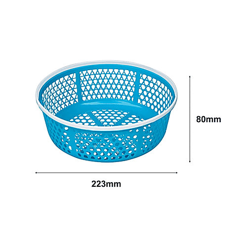 Princeware Two Tone Plastic Bowl/Fruits & Vegetable Basket - No.1, Blue, 2x2.440 L (Multipack) 