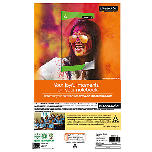 Classmate Notebook - Unruled, Long, 3 x 92 Pages Multipack 