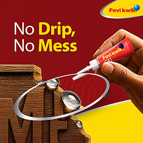 Fevikwik Gel - Non-Drip Formula, No Mess, 2 x 3 g Multipack Gel One Drop Instant Adhesive, Non-Drip, For Metal, Rubber, Leather, Wood Plastic