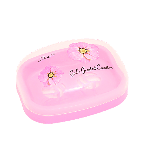 Aaniya Plastic Soap Case - Transparent, Assorted Colour, 2 x 1 pc Multipack 